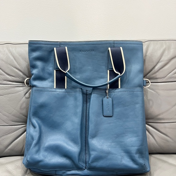 COACH Men Heritage Leather Foldover Bag F70558 Detachable shoulder strap - Picture 7 of 8